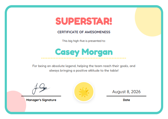 Certificate — Playful